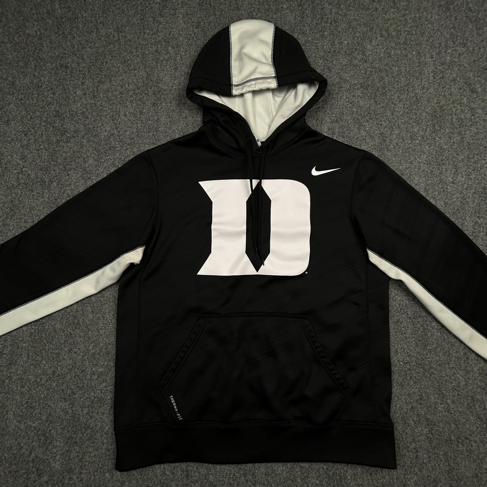 Nike‎ Duke Hoodie Mens M Black Therma-FIT Blue Devils NCAA Basketball Pullover